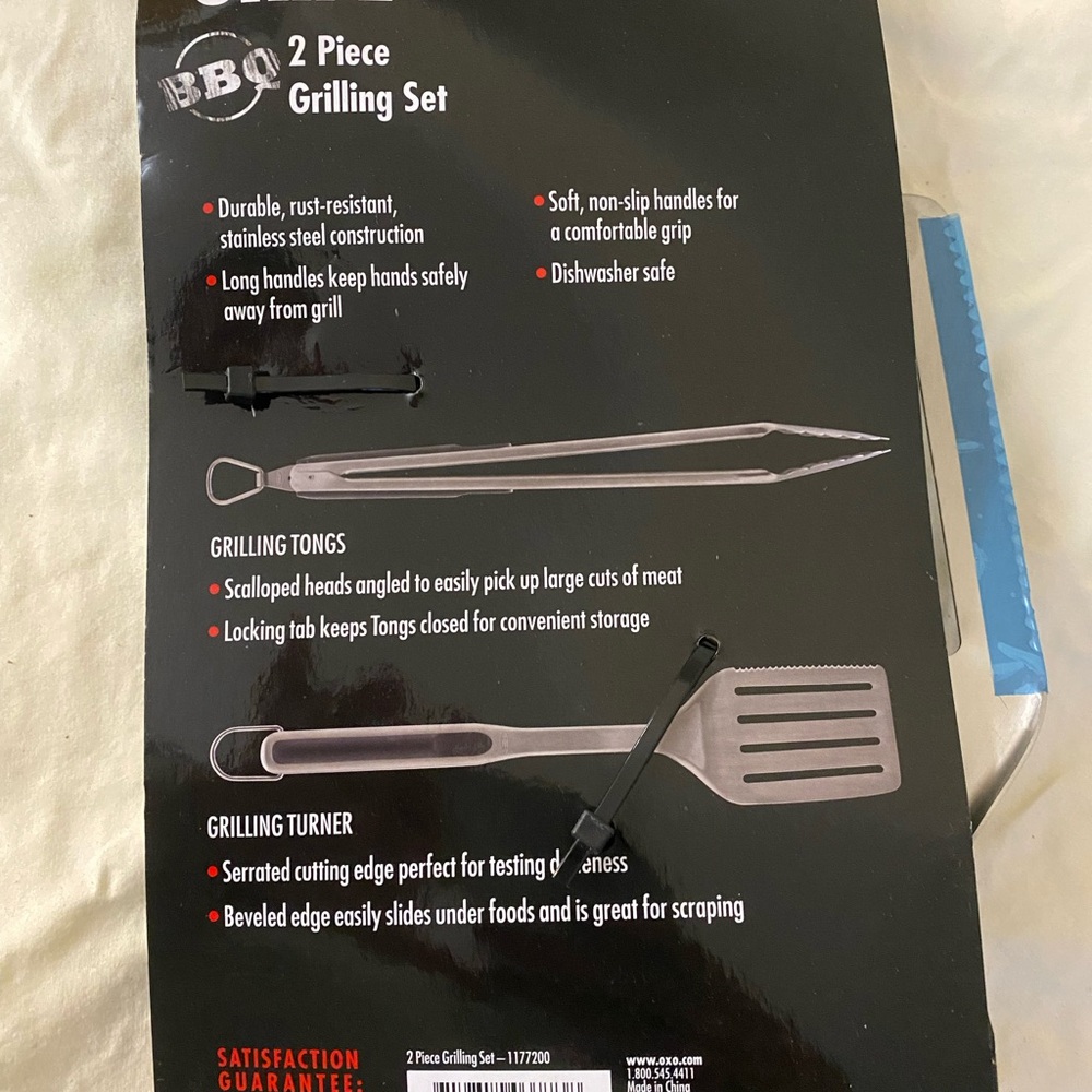 Oxo Silver and Black BBQ Grilling Tools Set - Picture 5 of 10